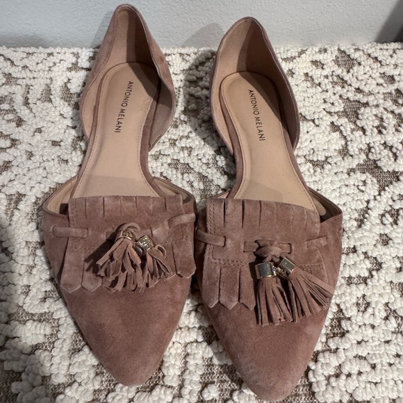 ANTONIO MELANI Wandah style suede leather slip on flats dress shoes. Size 9 - Picture 6 of 8